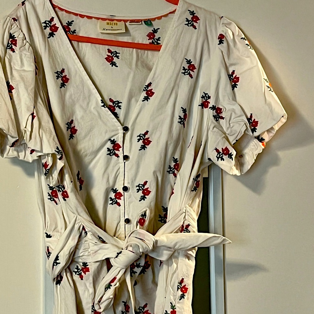 Anthropologie Rosalie Embroidered Top